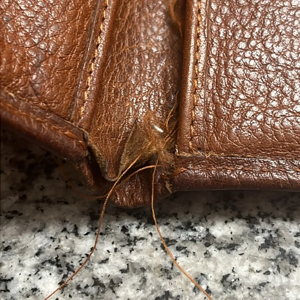 Polo Ralph Lauren Bifold Wallet Pebbled Leather brown used